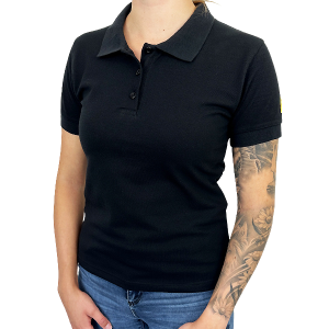 ESD Poloshirt Damenmodell kurzarm SCHWARZ