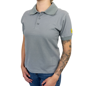 ESD Poloshirt Unisex Modell kurzarm GRAU