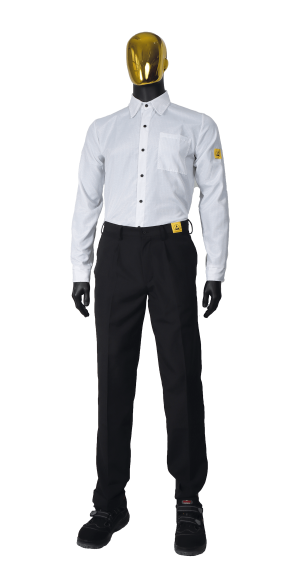 ESD pánské manažerské kalhoty, bílé, XS-5XL, materiál TH65