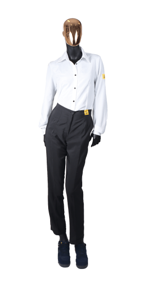 ESD manažerské kalhoty dámské, bílá, XS-5XL, materiál TH65